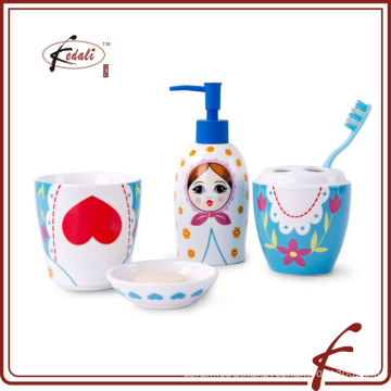 colorful European ceramic bathroom accessory set for home